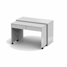 Rozkladací PC stôl so šuplíkmi, biela, VERSAL NEW