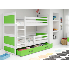Interbeds Rico poschodová posteľ 190cm x 80cm borovicové drevo bielo-zelená