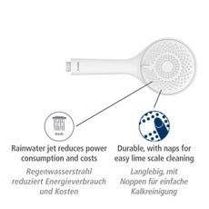 Biela sprchová súprava z nehrdzavejúcej ocele 70 cm Watersaving – Wenko