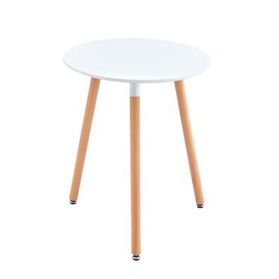 Jedálenský stôl, biela/buk, priemer 60 cm, ELCAN NEW TYP 1