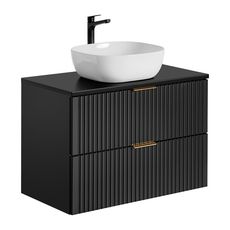 Comad Závěsná skříňka Casad II s deskou a umyvadlem 80 cm černá