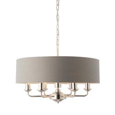 Endon 94373 - Luster na reťazi HIGHCLERE 6xE14/40W/230V šedá/lesklý chróm