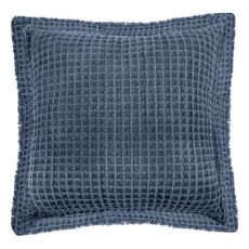 Modrý bavlnený dekoratívny vankúš Tiseco Home Studio Waffle, 45 x 45 cm