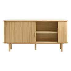 Nízka komoda v dekore duba s posuvnými dverami v prírodnej farbe 76x160 cm Cavo – Unique Furniture