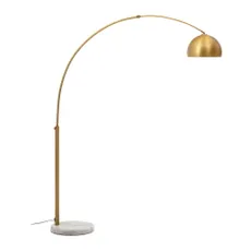Stojacia lampa v zlatej farbe s kovovým tienidlom (výška 185 cm) Madali – Kave Home