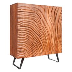 Estila Štýlová art deco obdĺžniková hnedá masívna dvojdverová barová skrinka Wiellde s kovovými čiernymi nožičkami 120 cm