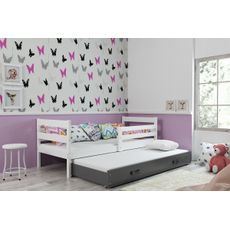 Posteľ s prístelkou ERIK 2 - 200x90cm Biely - Grafitový