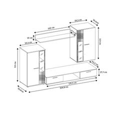Obývacia stena OSKAR 5 dub sonoma Varianta LED osvetlenie