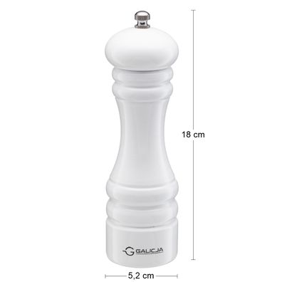 NABBI Pedro mlynček na soľ a korenie 18 cm biela