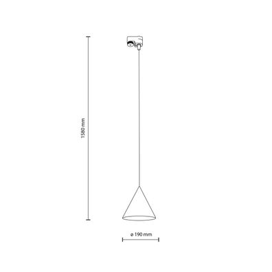 Luster na lanku do lištového systému CONO 1xE27/15W/230V čierna/tehlová