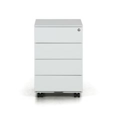 Kovový mobilný kontajner METAL, 4 zásuvky, sivý