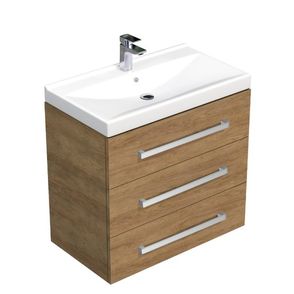 Kúpeľňová skrinka s umývadlom SAT Cube Way 80x71x46 cm dub Hickory CUBE46803DHVER