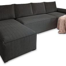 Čierna sedacia súprava do U SMART COSARO 295x140 cm