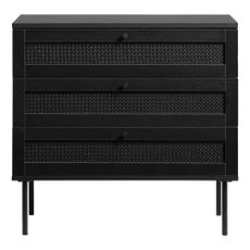 Čierna nízka komoda v dekore duba 80x75 cm Pensacola – Unique Furniture