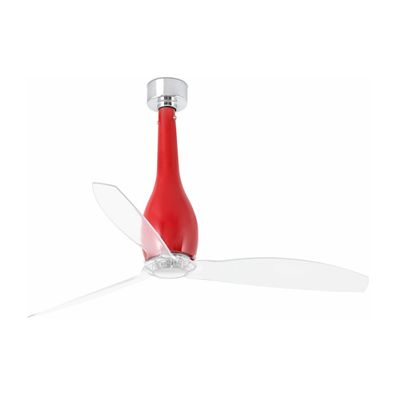 FARO 32002 - Stropný ventilátor ETERFAN červená/číra pr. 128 cm + diaľkové ovládanie