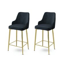 Sada barových stoličiek Enox Anthracite and Gold,2 ks, 2 ks