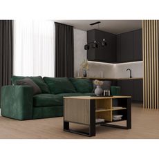 Konferenčný stolík MODERN 4P SLIM - čierna /dub artisan
