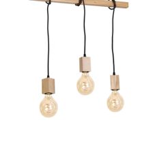 Luster na tyči JACK 3xE27/40W/230V prírodné drevo