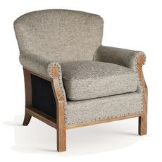 Estila Luxusné sivé vintage kreslo Augustin s penovým čalúnením a drevenými nožičkami 74 cm