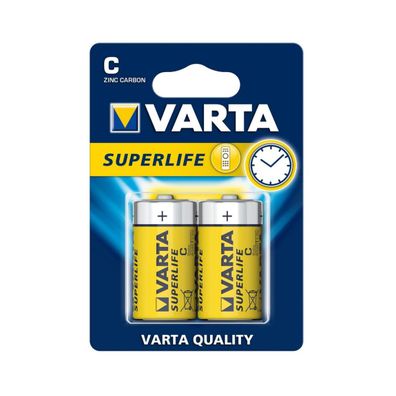 Varta 2014 - 2 ks Zinkouhlíková batéria SUPERLIFE C 1,5V