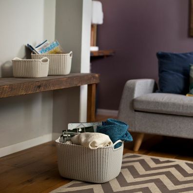 Curver Úložný box Knit 8 l, krémová, 8 l