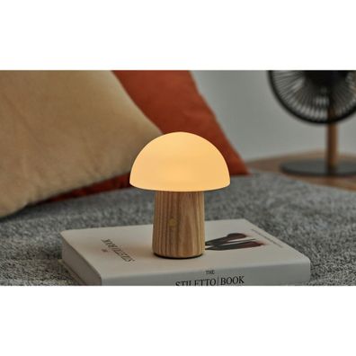 Stmievateľná stolová lampa v prírodnej farbe so skleneným tienidlom (výška 13 cm) Alice – Gingko