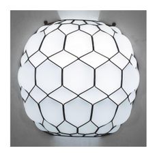 SIRU - Nástenná lampa GALAPAGOS 1xE27/60W/230V čierna/biela benátske sklo