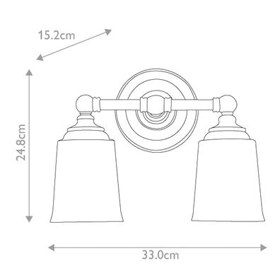 Elstead FE-HUGOLAKE2BATH - LED Kúpeľňové nástenné svietidlo 2xG9/3W/230V IP44