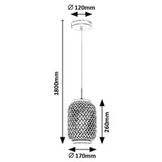Rabalux 72091 - Luster na lanku ADALLA 1xE27/40W/230V ratan