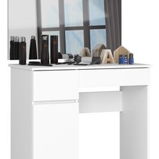 Ak furniture Kozmetický stolík so zrkadlom P-2 90x50 cm biely ľavý