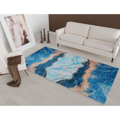 Modrý/v zlatej farbe koberec 80x50 cm - Vitaus