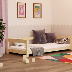 Benlemi Detská posteľ STUDY so zábranou Zvoľte farbu: Biela, Zvoľte rozmer: 90x200 cm, Zvoľte zábranu: S otvoreným vstupom