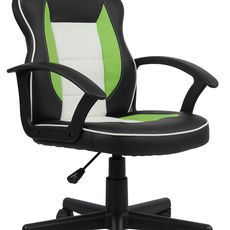 Xora OTOČNÁ STOLIČKA PRE MLÁDEŽ, kožený vzhľad, zelená, čierna, biela