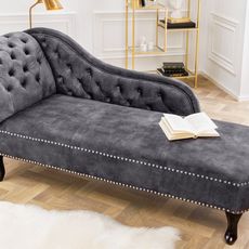 Chesterfield leňoška ZETHOS Dekorhome Šedá