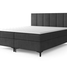Čalúnená boxspring posteľ Luis - čierna Rozmer: 180x200