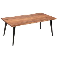 Estila Industriálny konferenčný stolík Tacoma z masívu s kovovými nohami 110cm
