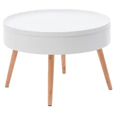 ModernHome Okrúhly konferenčný stolík s úložným priestorom, 60 cm