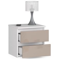 Nočný stolík CL2 - biela/cappuccino lesk