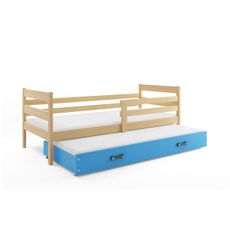 Posteľ s prístelkou ERIK 2 - 190x80cm Borovica - Modrý