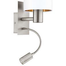 Eglo 96484 - LED Flexibilné svietidlo PASTERI 1xE27/40W+LED/3,8W biela