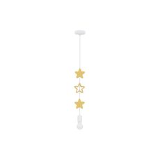 Detský luster STARS na lanku 1xE27/20W/230V žltá/biela