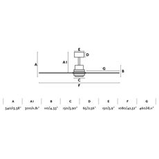 FARO 33508DC - Stropný ventilátor MINI LANTAU chróm/hnedá pr. 108 cm + DO