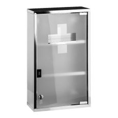 Plastová závesná skrinka na lieky v striebornej farbe 30x51 cm – Premier Housewares