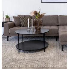 Čierny okrúhly konferenčný stolík s čiernou doskou ø 80 cm Vita – House Nordic