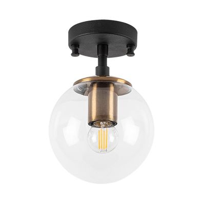 Čierne stropné svietidlo so skleneným tienidlom ø 15 cm Atmaca – Opviq lights