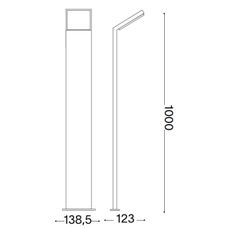 Ideal Lux- LED Vonkajšia lampa STYLE LED/8,5W/230V 4000K 100 cm CRI 90 IP54 čierna