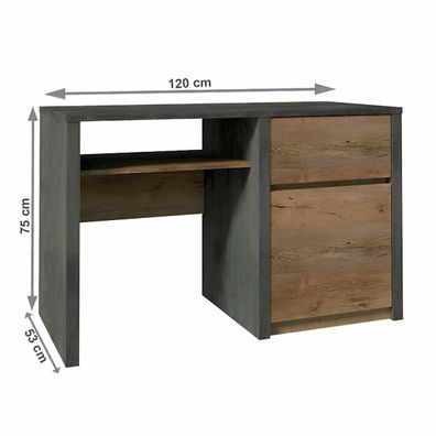 Písací stôl MONTANA B1, sivá
