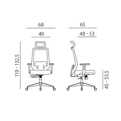Kancelárska ergonomická stolička EDGE NET —  sieť / látka, čierna, nosnosť 150 kg