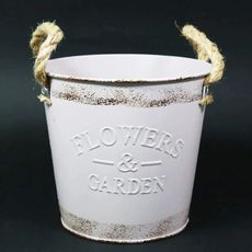 Plechový kvetináč s rúčkami Flower&Garden 15cm