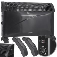 Čierny konvektor s termostatom 2000W
